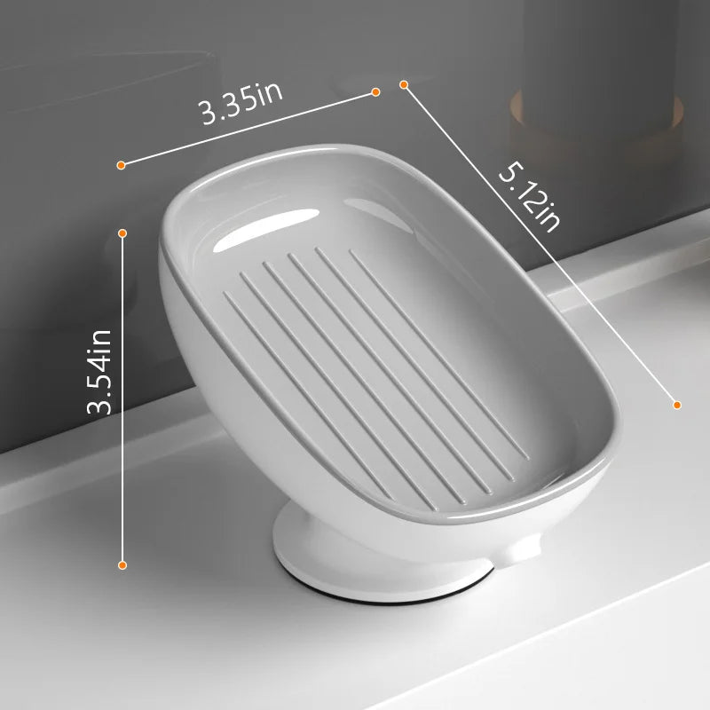 Drainable Suction Cup Soap Dish β Rust-Proof Bathroom & Kitchen Sink Holder, Easy Clean, Luxury Design | Wow Pop Mall