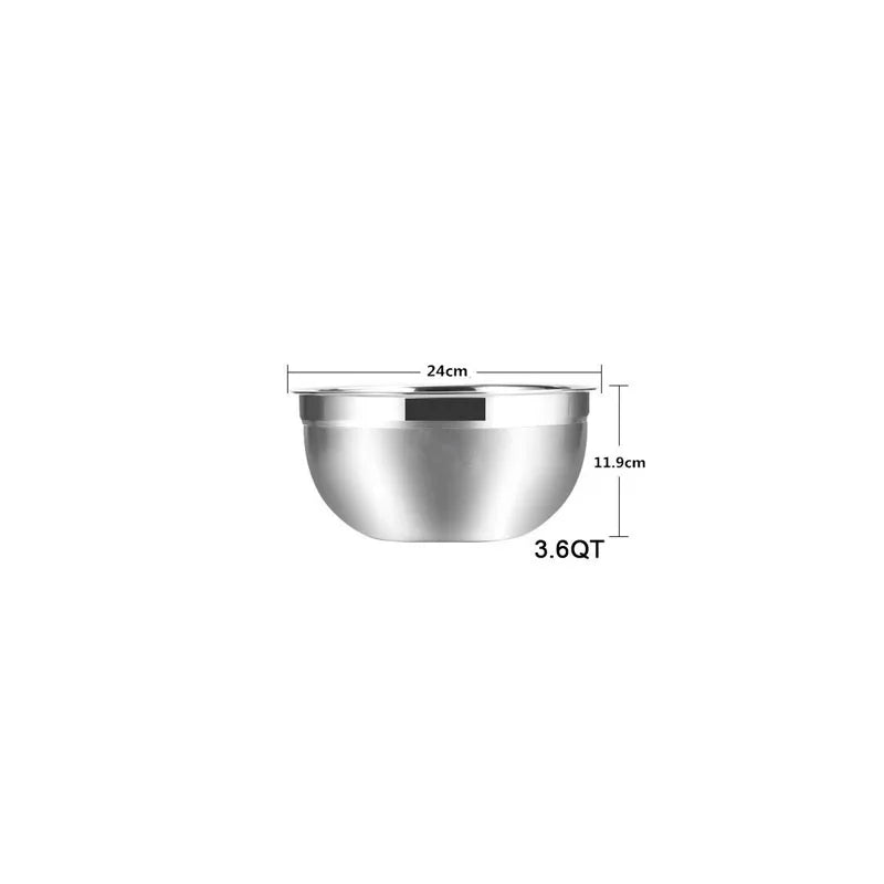 LMETJMA Stainless Steel Mixing Bowl Set – Non-Slip Nesting Bowls for Salad, Cooking & Baking