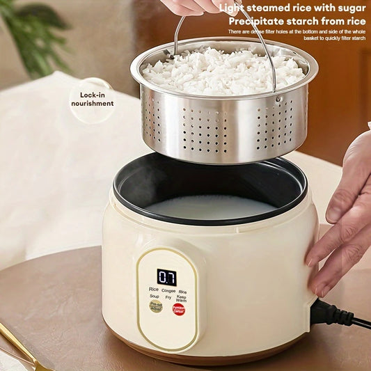 1.8L Portable Electric Rice Cooker – Nonstick Multi-Cooker, Low-Sugar Mode