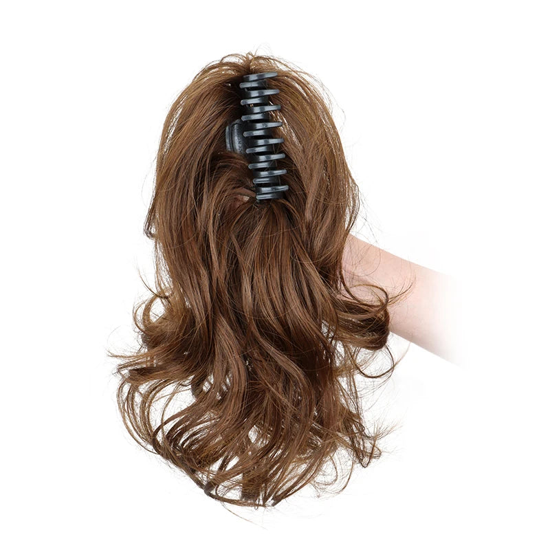 Curly Claw Clip Ponytail Extension | Synthetic Short Curly | 12 Inch | 80g | Black Brown Blonde