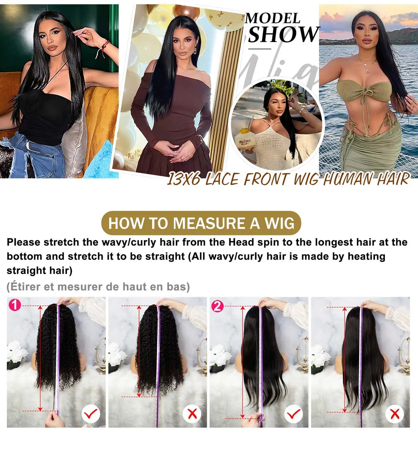 250% Density 13x6 Bone Straight HD Lace Front Wig (40–50") Virgin Brazilian Human Hair