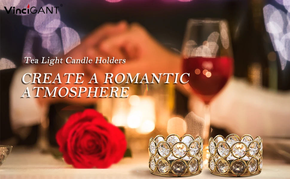 24PCS Crystal Gold Votive Candle Holders – Elegant Decorative Tealight Holders for Weddings, Parties & Gifts