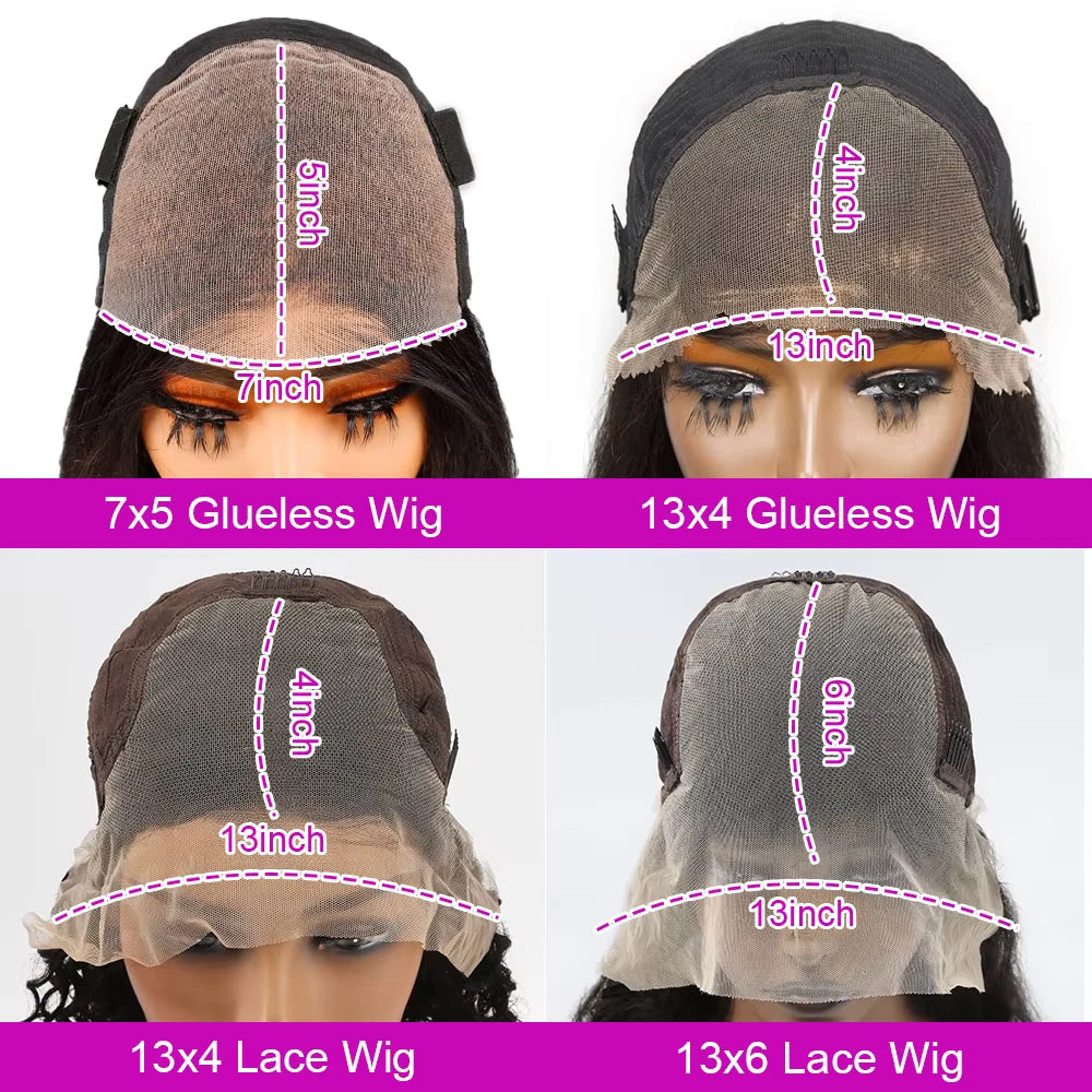 Glueless Deep Wave Bob Human Hair Wig 13x6 Lace Frontal (250% Density)