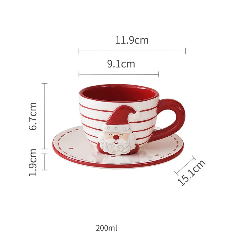 Christmas Ceramic Dinnerware Set – Santa, Snowman, and Tree Plates, Mugs & Bowls for Festive Holiday Table Decor