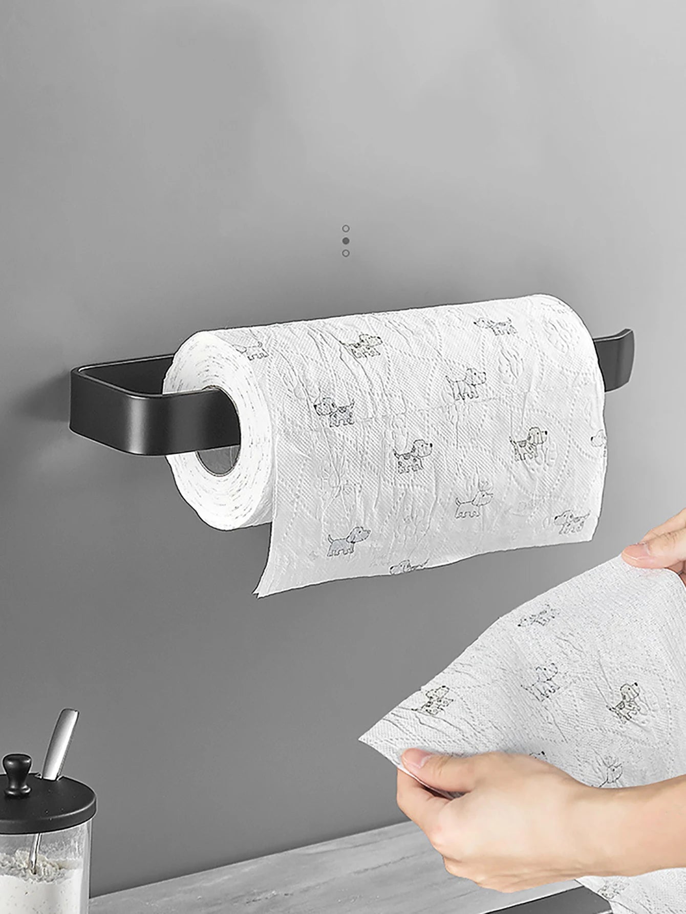 Adhesive Paper Towel Holder – Wall & Cabinet Mount Kitchen Tissue Rack for Home & Bathroom
