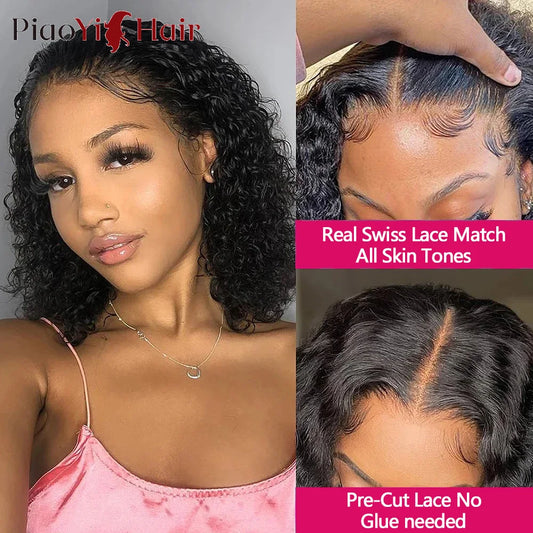 Water Wave Bob Wig | 100% Brazilian Remy Human Hair | 4x4 Lace | Glueless | 10-16 Inch | 200 Density