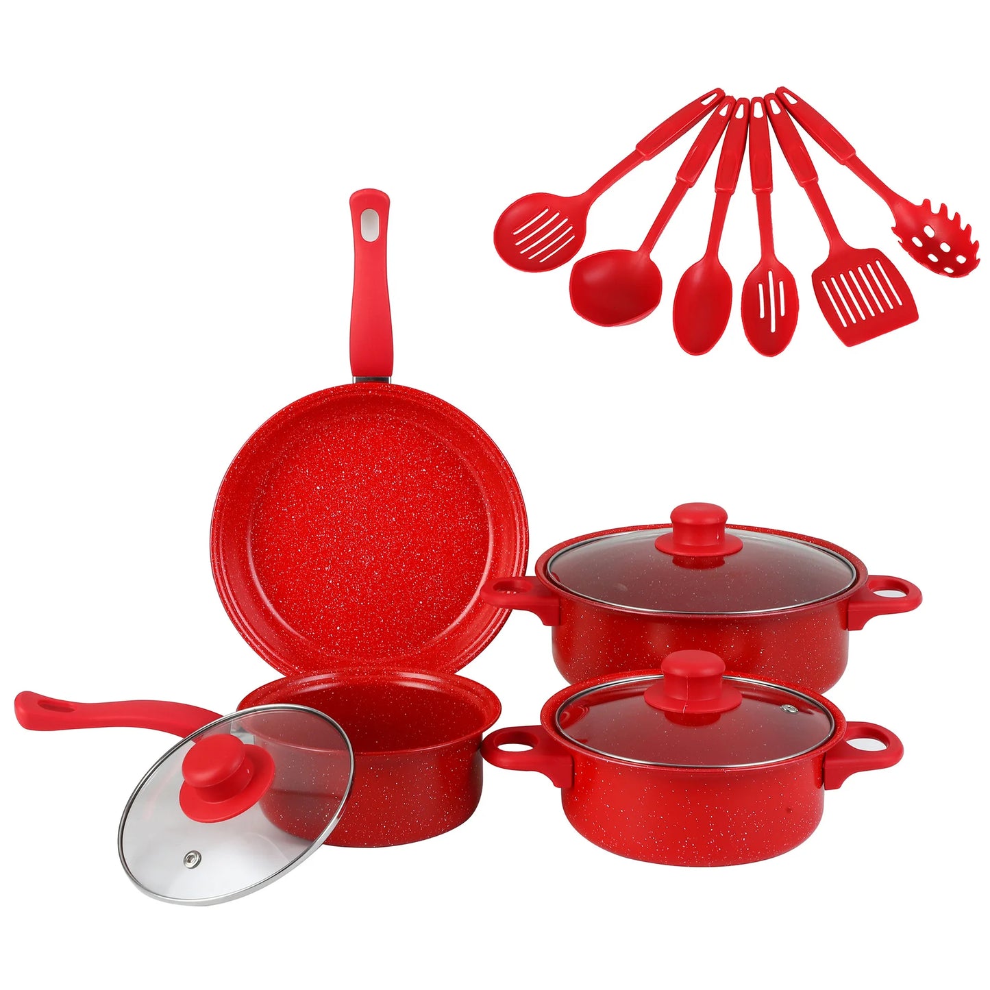 13-Piece Luxury Non-Stick Cookware Set – Frying Pan, Casserole, Wok & Skillet | WowPopMall