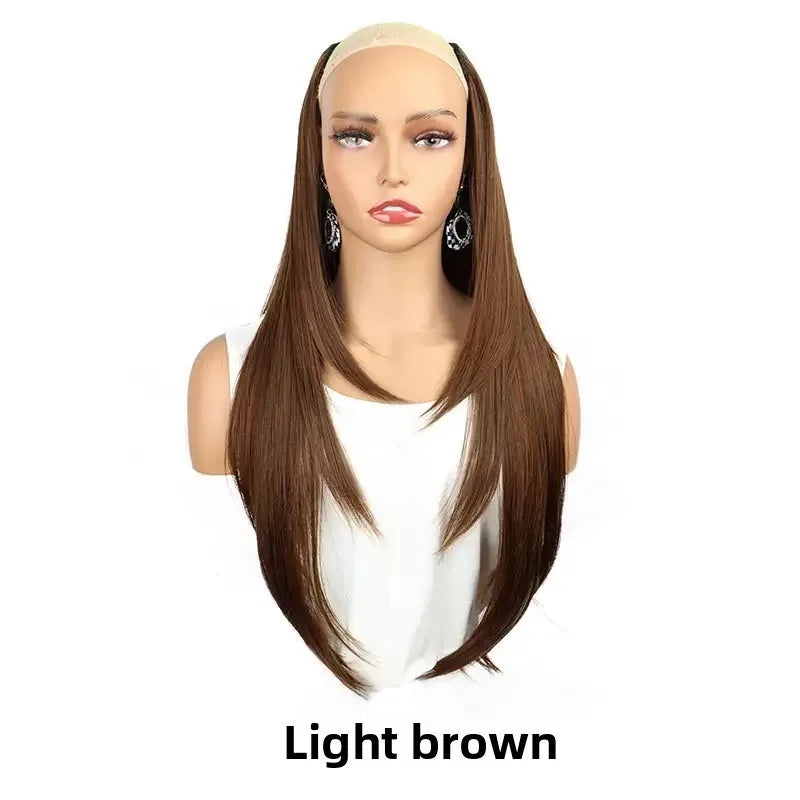V-Shape Layered Clip-In Hair Extensions | Synthetic Straight | 22-24 Inch | 4 Clips | 180g