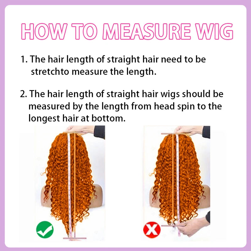 Ginger Orange Water Wave Colored Human Hair Wig · Transparent Lace Front · 26+ Inch
