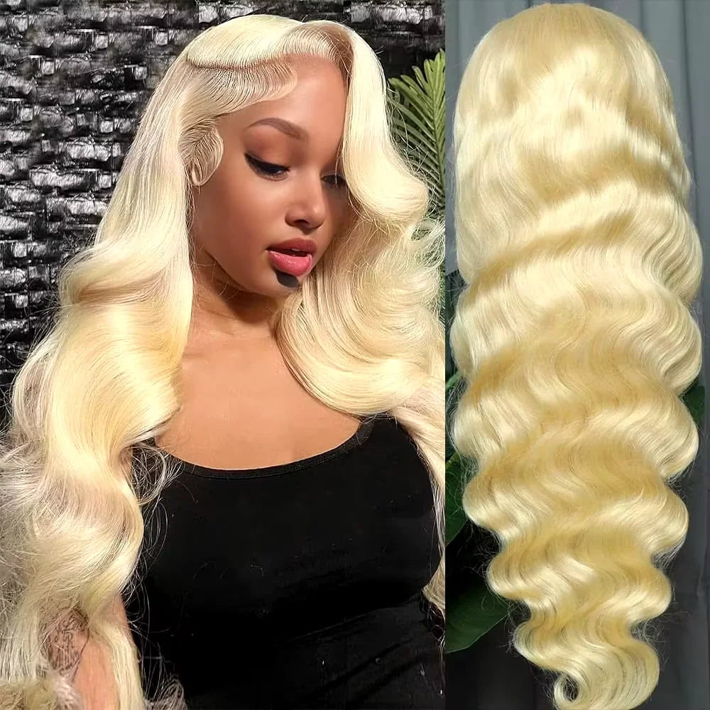 613 Blonde HD Transparent Lace Front Wig (13x6) 40–44 Inch Straight Human Hair