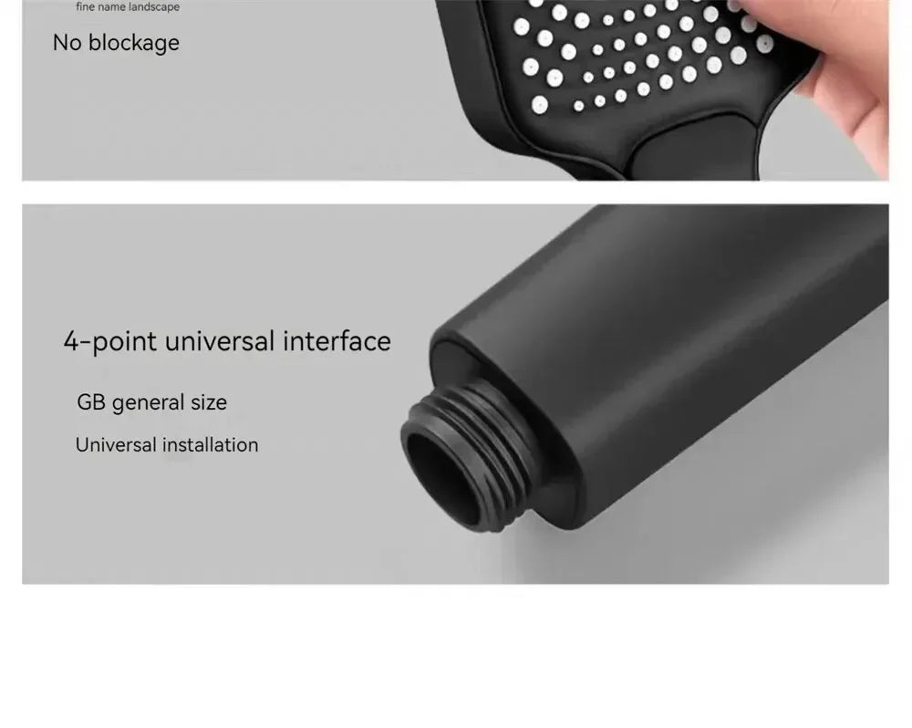 Adjustable 3-Mode Rainfall Shower Head | High-Pressure Water-Saving Handheld Shower – Gold Finish