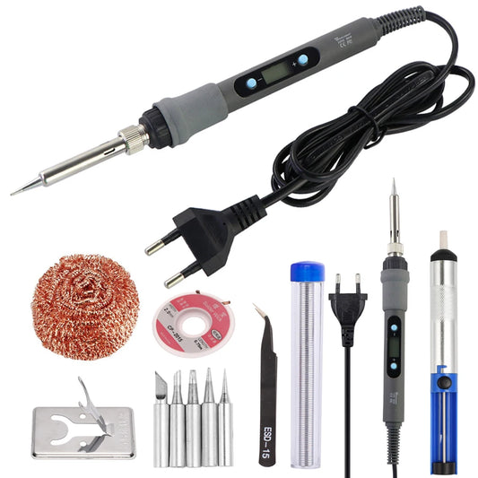 80W Electric Soldering Iron Kit – Adjustable Temperature Digital Welding Tool with Display & Multiple Tips