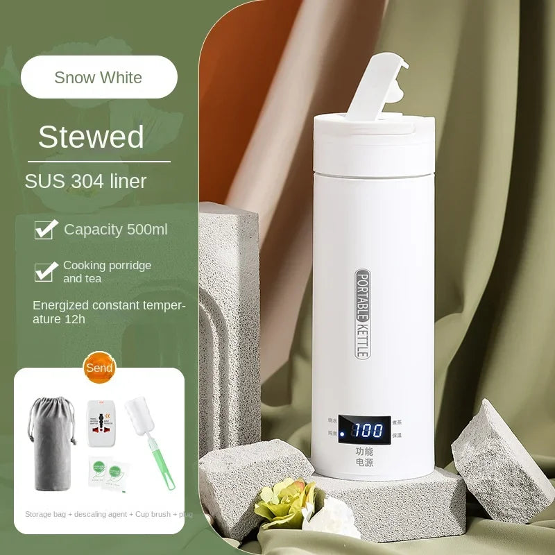500ML Electric Kettle – Portable Tea & Coffee Travel Bottle with LED Display
