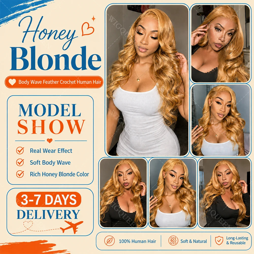 15A Body Wave Crochet Hair Extensions – Remy Human Hair Knotless Pre-Separated Miracle Knot Boho Braids