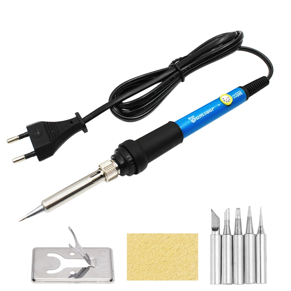 80W Electric Soldering Iron Kit – Adjustable Temperature Digital Welding Tool with Display & Multiple Tips