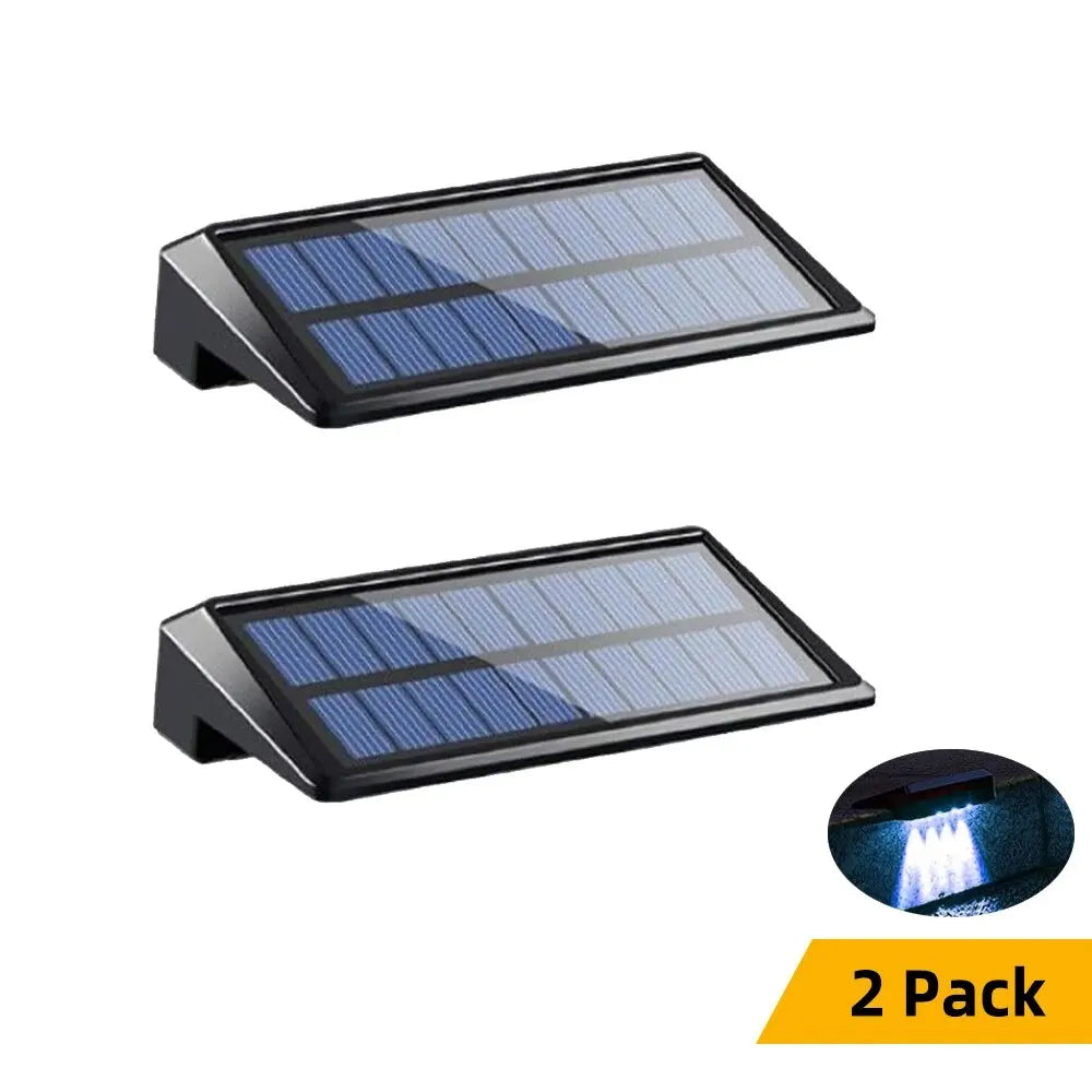 2 Pack LED Solar Wall Lights – Waterproof Outdoor Fence & Deck Lamps for Yard, Pathway, and Garden Decor