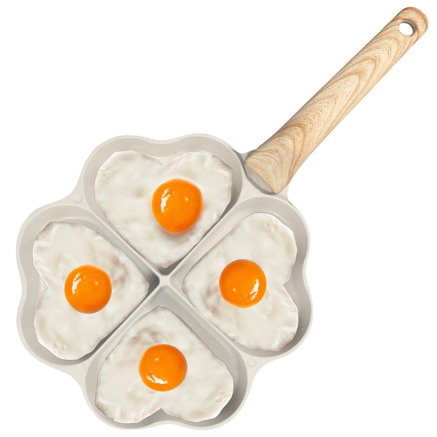 4-Cup Heart Egg Frying Pan – Non-Stick Aluminum Omelette Skillet for Gas & Induction Cooker