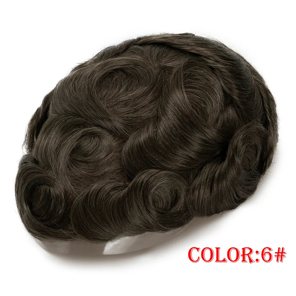 Men's Toupee Hair System | Natural Hairline Indian Human Hair | 0.1mm Thin PU Skin Base