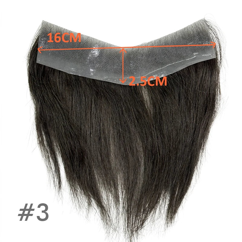 Men's V-Style Hairline Toupee | Human Hair PU Base Hair System