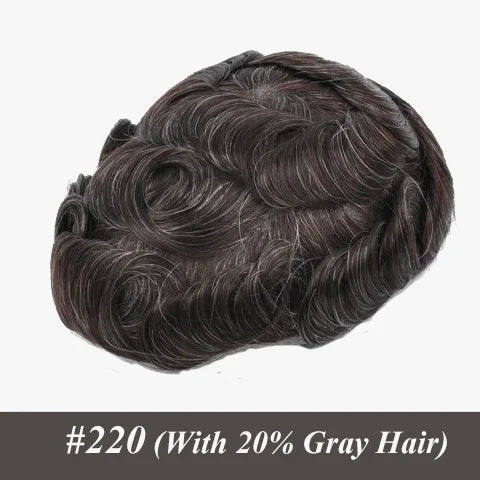 Men's Human Hair Toupee – Australia Double Layer Lace & PU Base Hair System