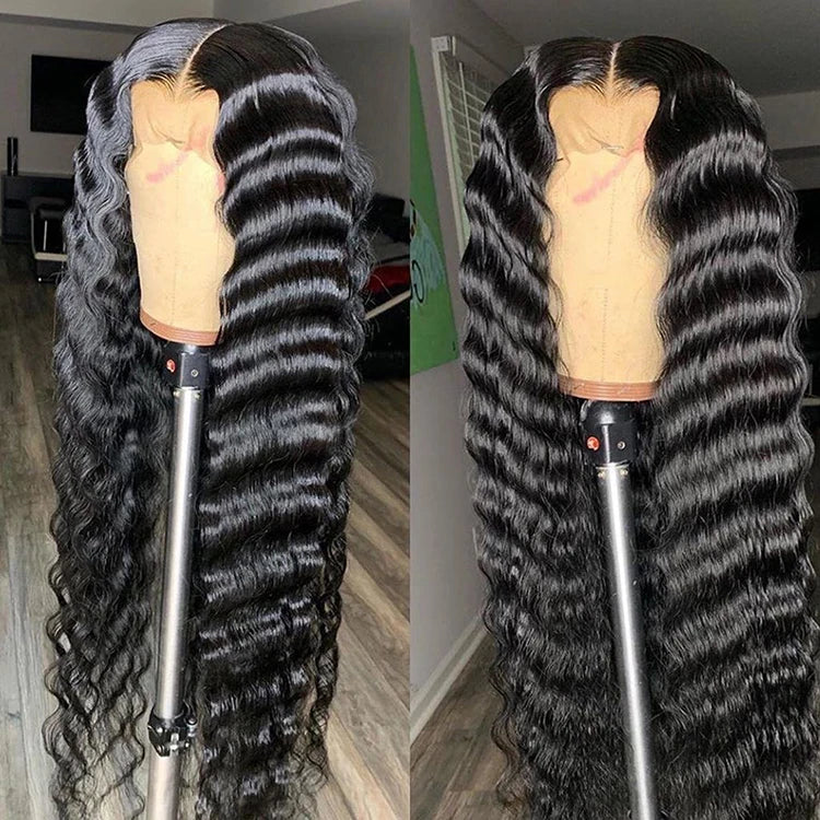 HD 13x6 Lace Front Loose Deep Wave Human Hair Wig – Glueless, 200% Density, 40"