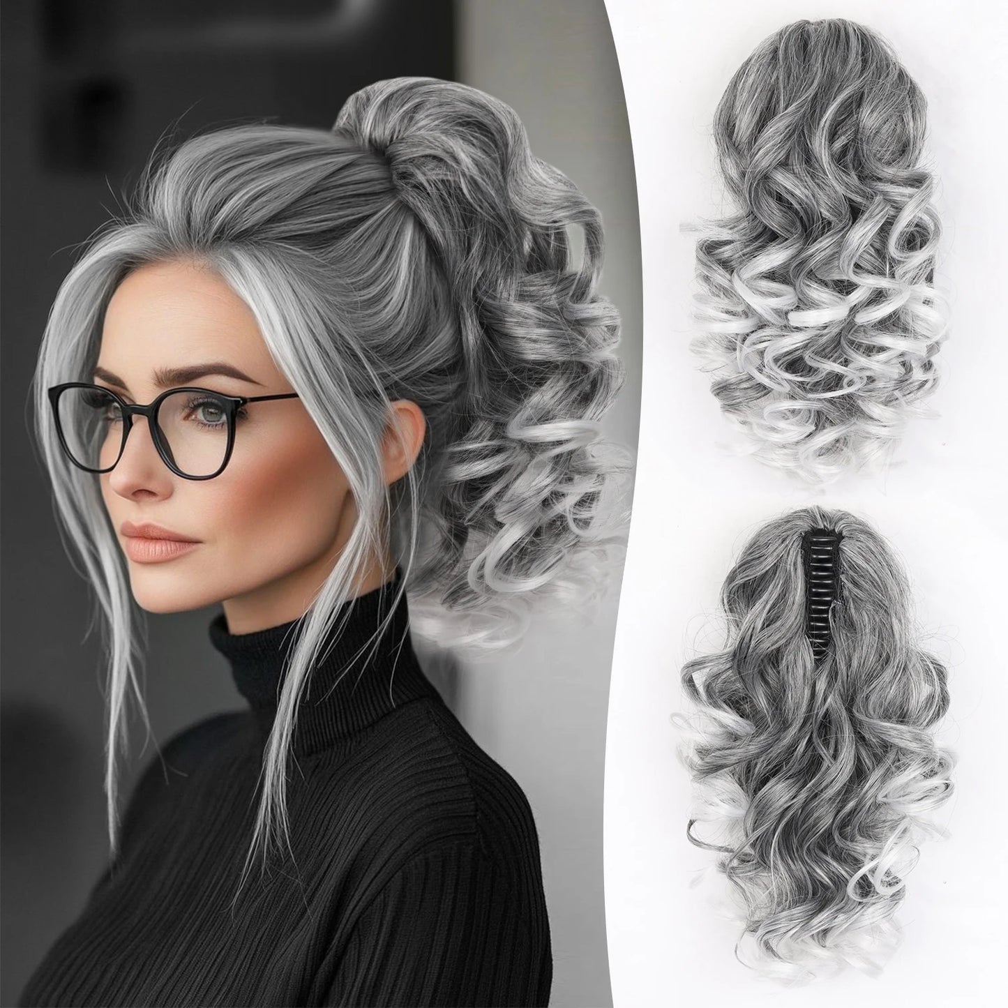 Curly Claw Ponytail Hair Extension | Synthetic Clip-On Hairpiece | 12 Inch | 100g | Multiple Colors