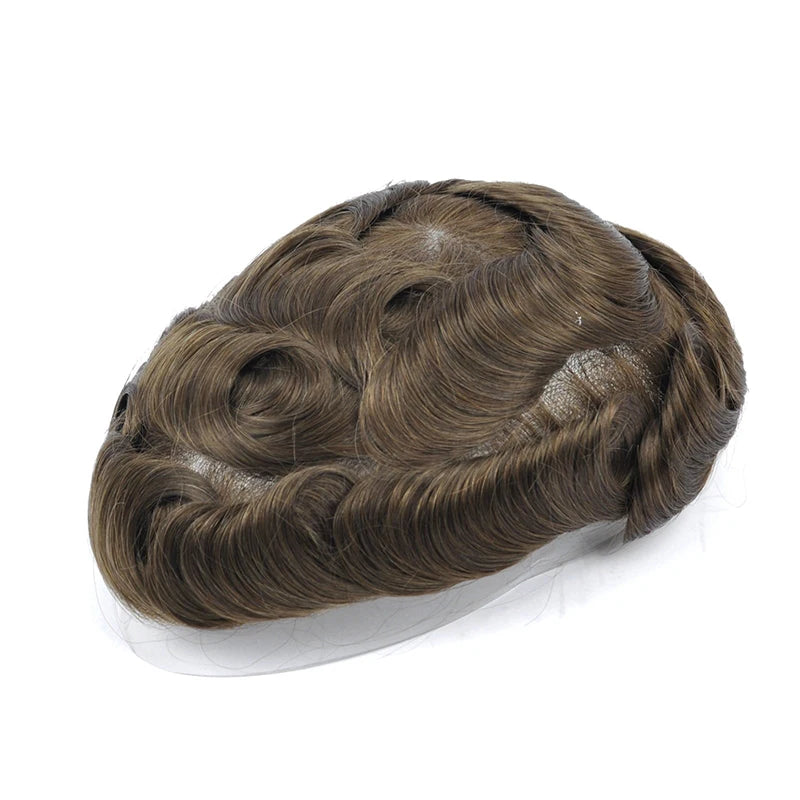 Topunique Full Swiss Lace Men's Toupee | 90% Light Density Hair System for Men