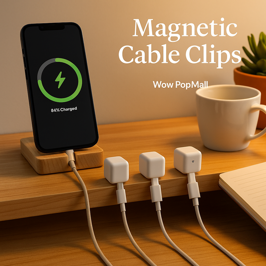 Magnetic Cable Organizer – Adhesive Wire Clip Holder for Home & Office Desk Management