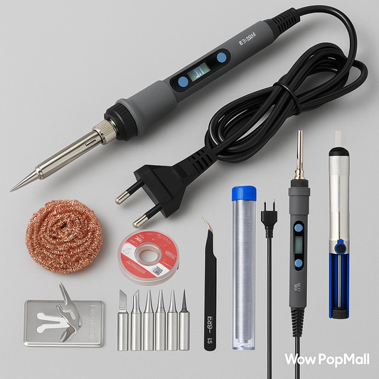 80W Electric Soldering Iron Kit – Adjustable Temperature Digital Welding Tool with Display & Multiple Tips