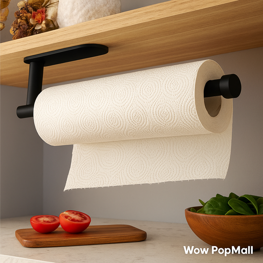 Adhesive Paper Towel Holder – Wall & Cabinet Mount Kitchen Tissue Rack for Home & Bathroom