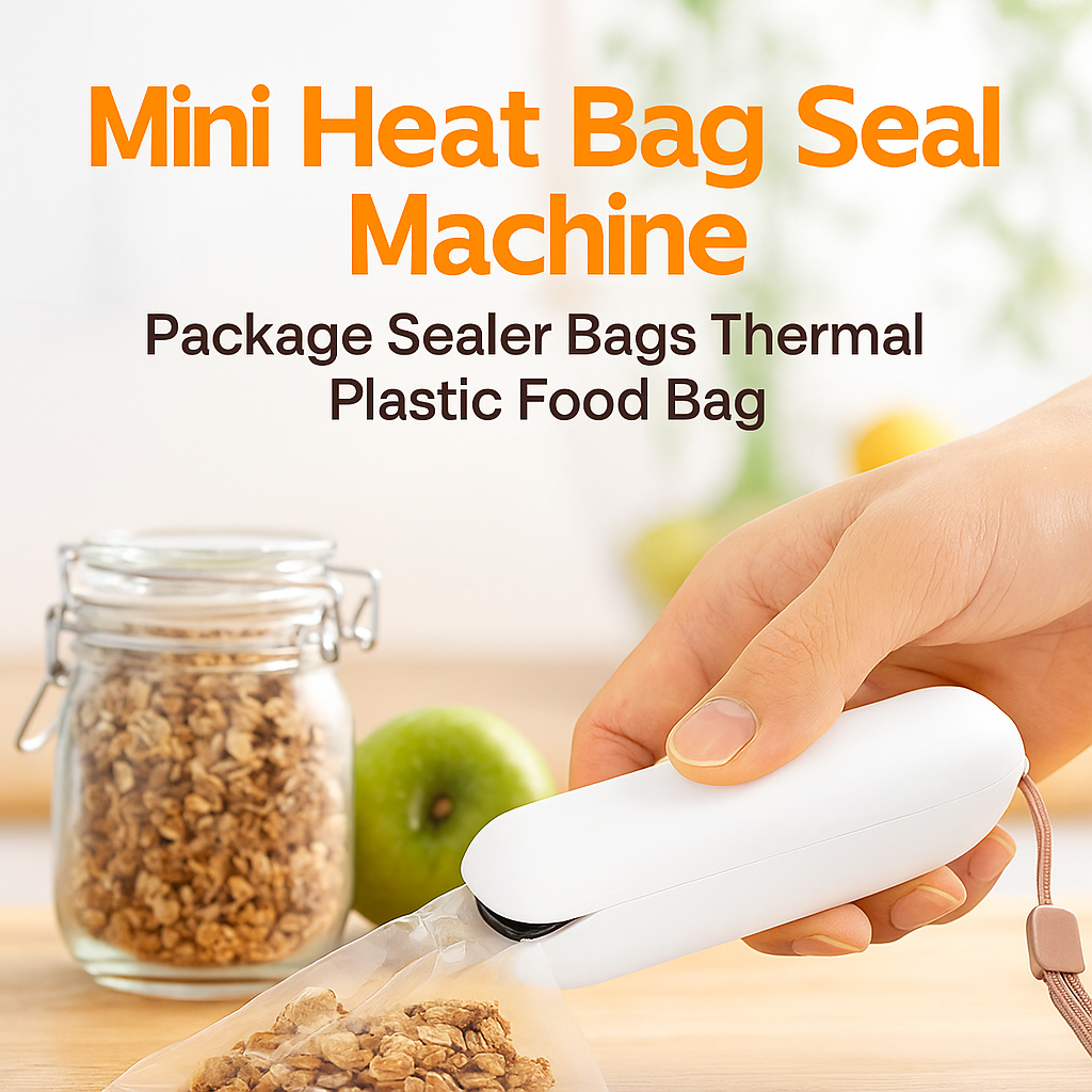 Mini Heat Bag Sealing Machine – Portable Battery Food Bag Sealer for Snacks & Plastic Packaging