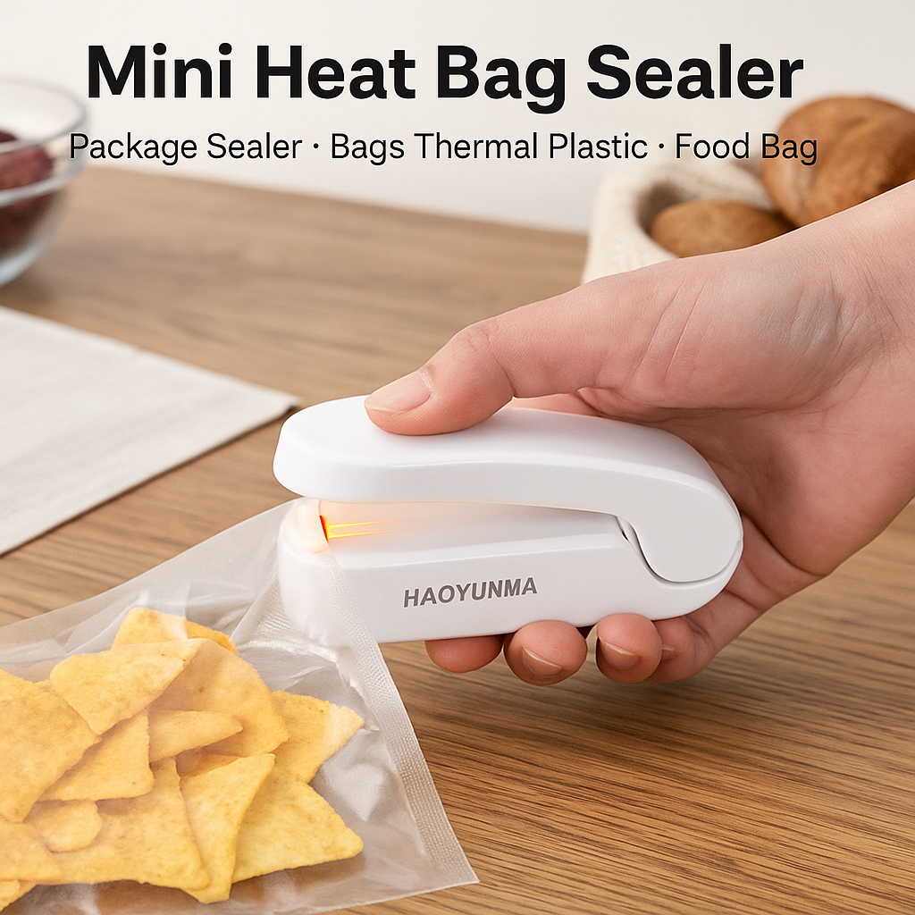 Mini Heat Bag Sealing Machine – Portable Battery Food Bag Sealer for Snacks & Plastic Packaging