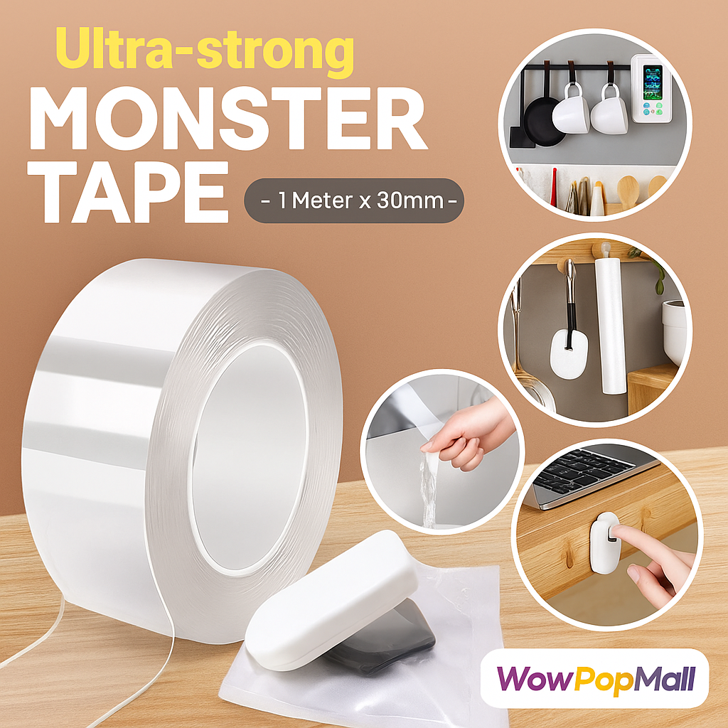 Ultra-Strong Double Sided Nano Tape – Waterproof Reusable Transparent Adhesive Tape for Home & Office