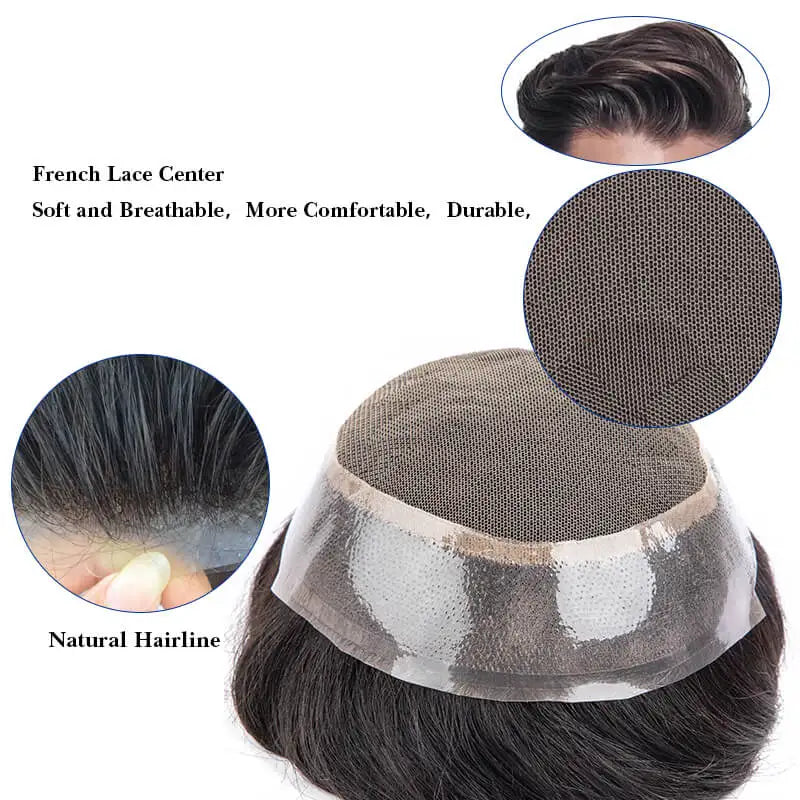 Men's Lace & PU Base Toupee | Australia Base Hair System for Men