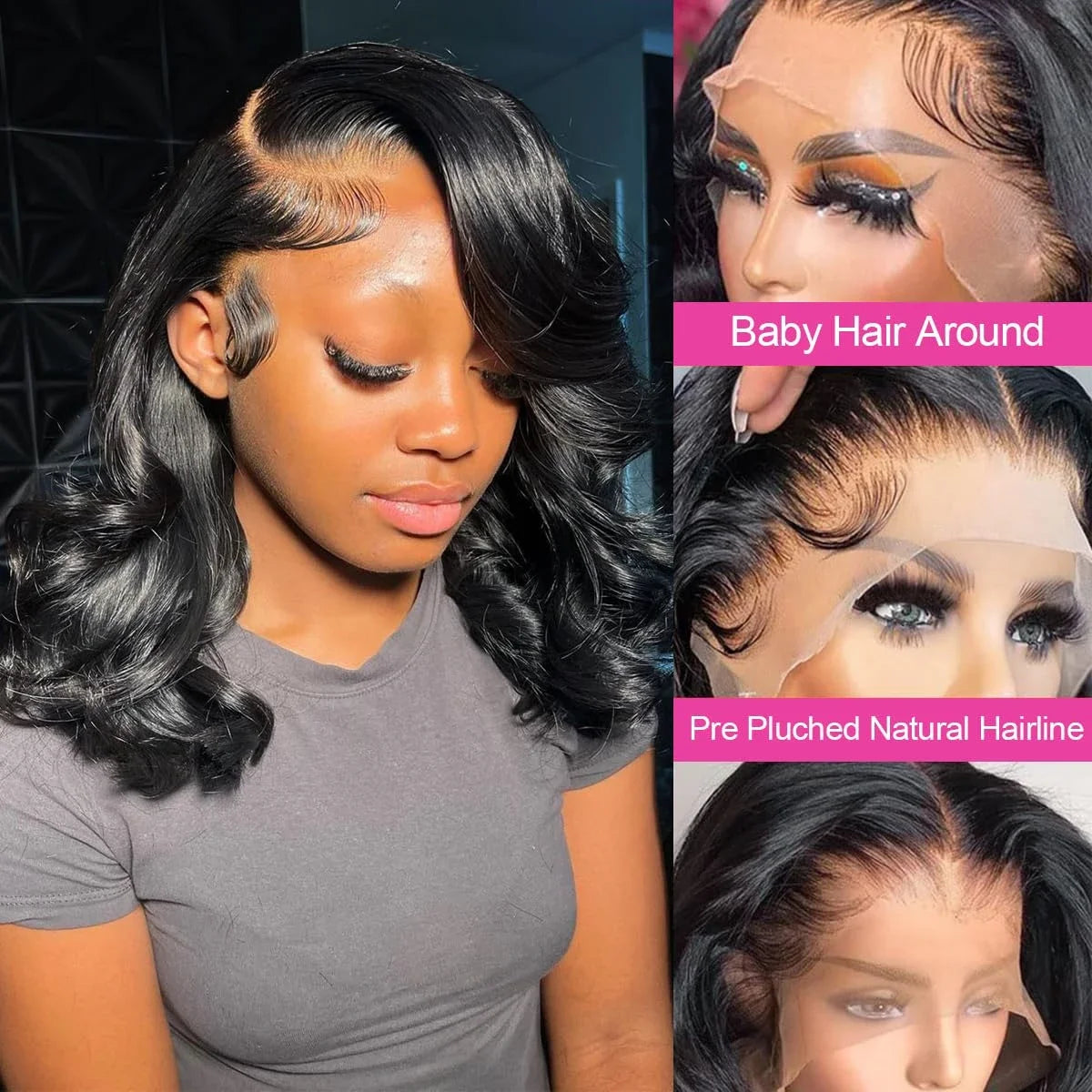 Bouncy Curly 230% Brazilian Short Bob Wig 13x4 HD Transparent Lace Front Human Hair