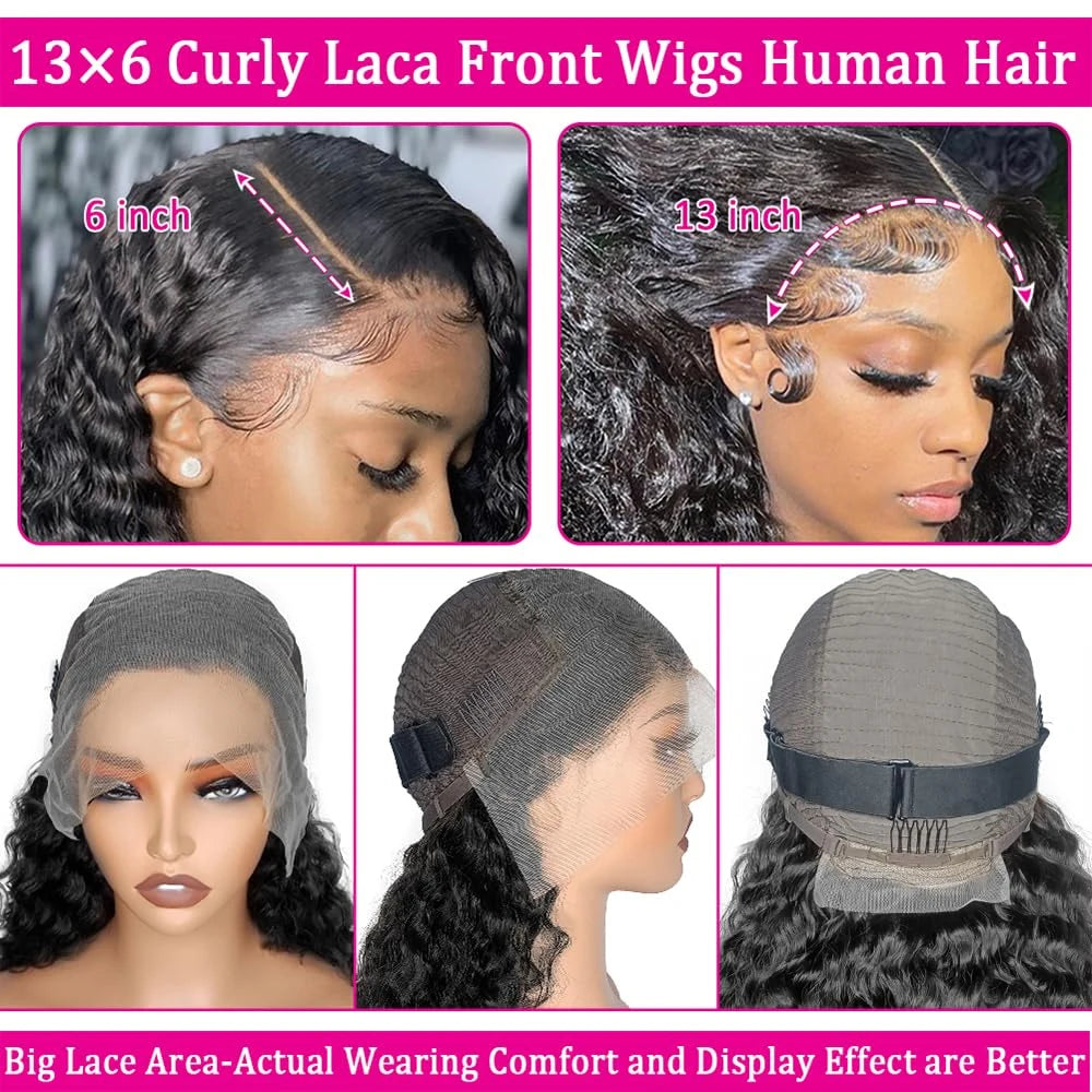 12A Kinky Curly HD Transparent Lace Front Wig 13x4/13x6 – 100% Brazilian Human Hair