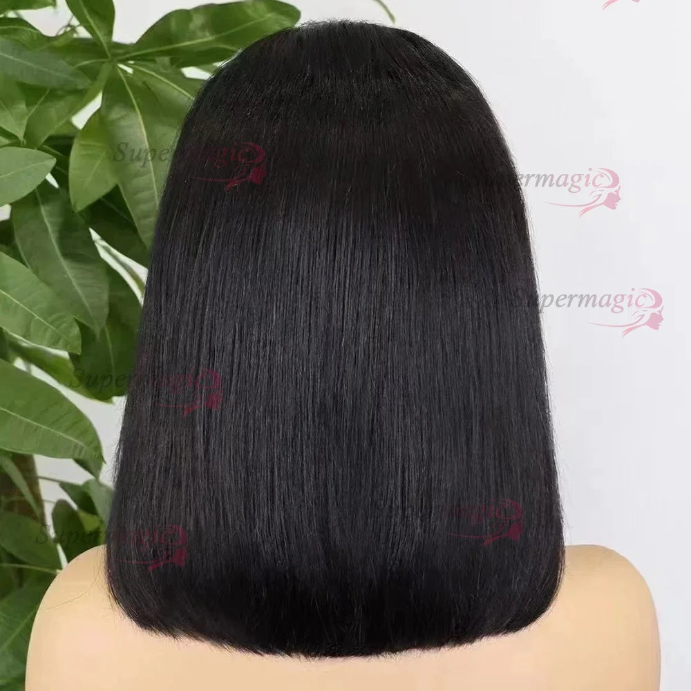 300% Density 13x4 Transparent Lace Frontal Straight Bob Wig – Raw Vietnamese Human Hair Wig for Women
