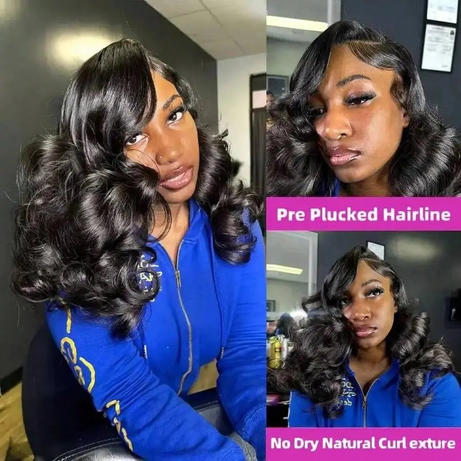 Bouncy Curly 230% Brazilian Short Bob Wig 13x4 HD Transparent Lace Front Human Hair