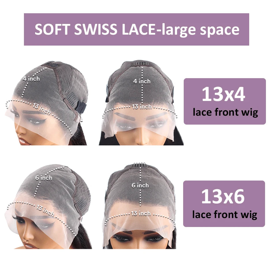 250 Density Water Wave HD Transparent Lace Front Human Hair Wig (13x4/13x6, Brazilian Remy, Long)