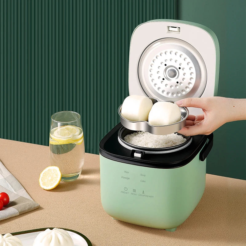 Mini Rice Cooker 1.2L – Compact Electric Steamer for 1–2 People