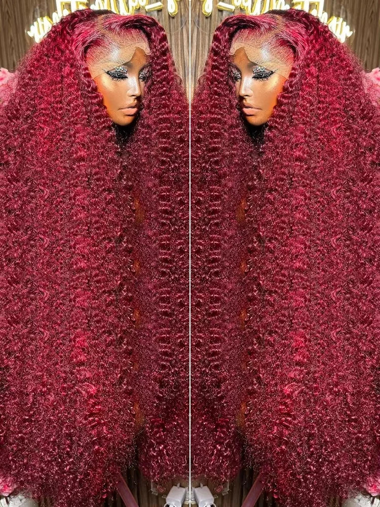 99J Burgundy Deep Curly 13x6 HD Lace Front Human Hair Wig
