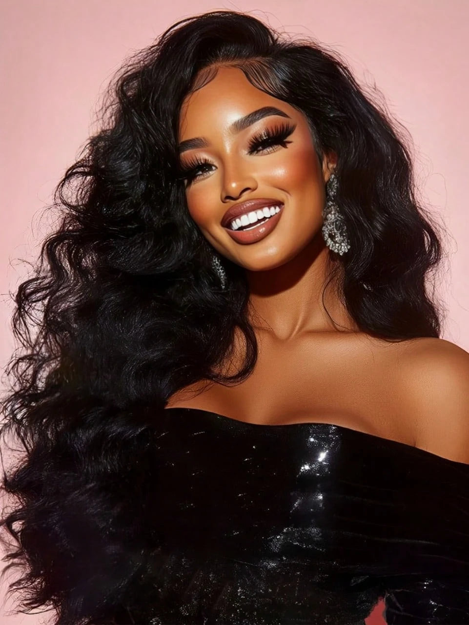 40 Inch Body Wave Human Hair Lace Front Wig – 200% Density, Pre-Plucked Hairline, 13×4 & 13×6 HD Lace Front