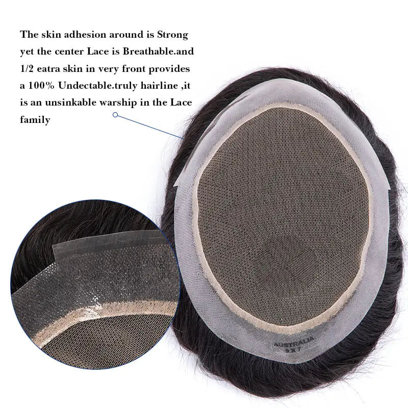 Men's Lace & PU Base Toupee | Australia Base Hair System for Men