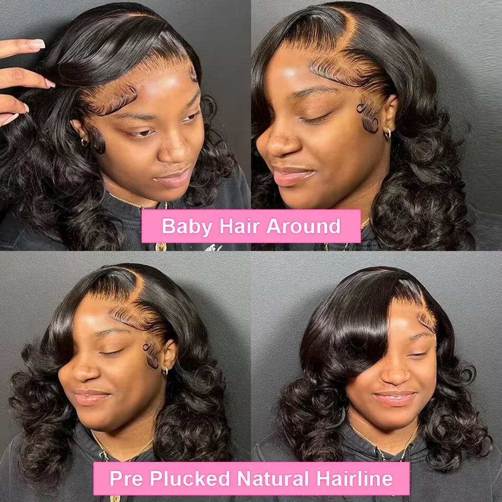250% Density Body Wave HD Lace Frontal Bob Wig (13x4) – Glueless Brazilian Remy Human Hair