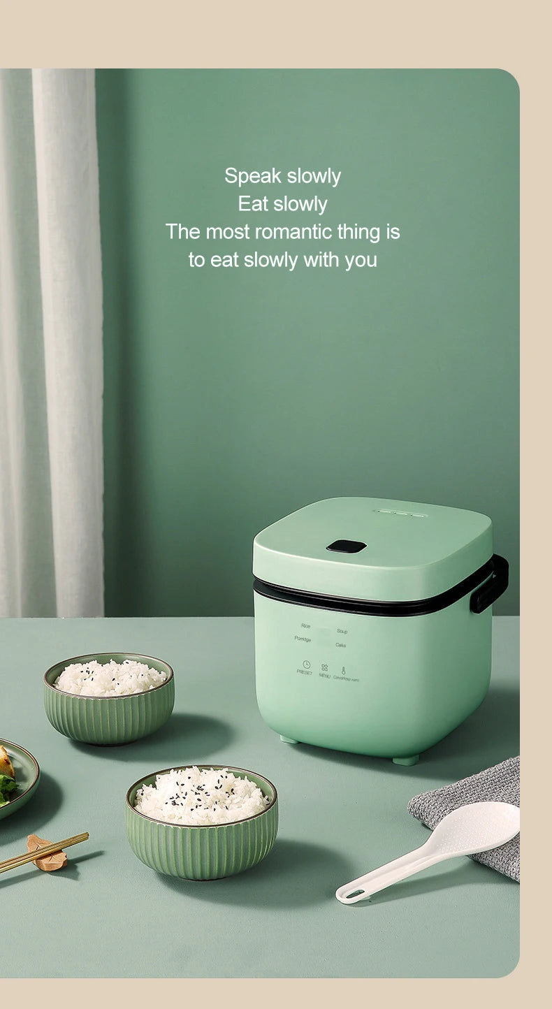 Mini Rice Cooker 1.2L – Compact Electric Steamer for 1–2 People
