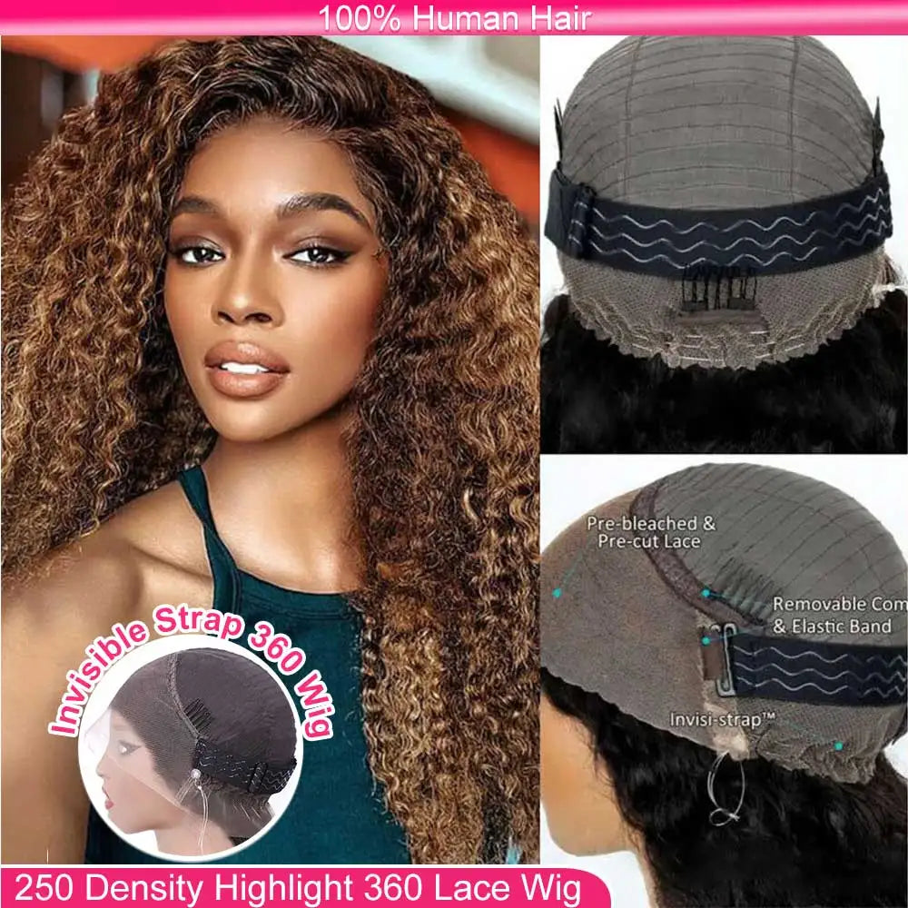Invisi Strap 360 Full HD Lace Frontal Wig – 30" Deep Wave (250 Density) Chocolate Brown Brazilian Remy Human Hair