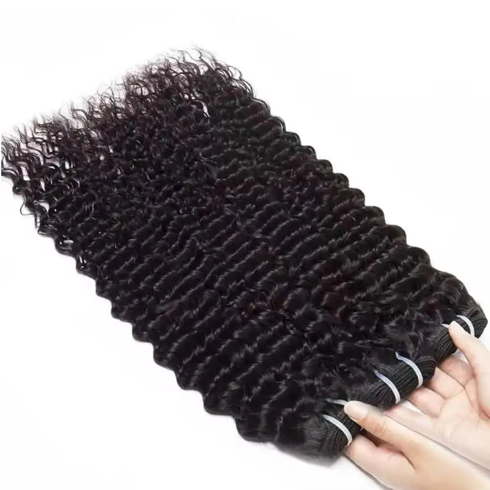 Deep Wave Peruvian Remy Hair Bundles | 100% Human Hair | Natural Color | 8-32 Inch | 1/3/4 Pieces
