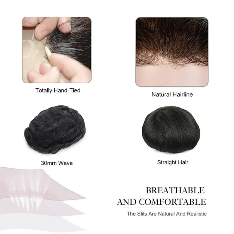 Men's Lace & PU Base Toupee | Australia Base Hair System for Men