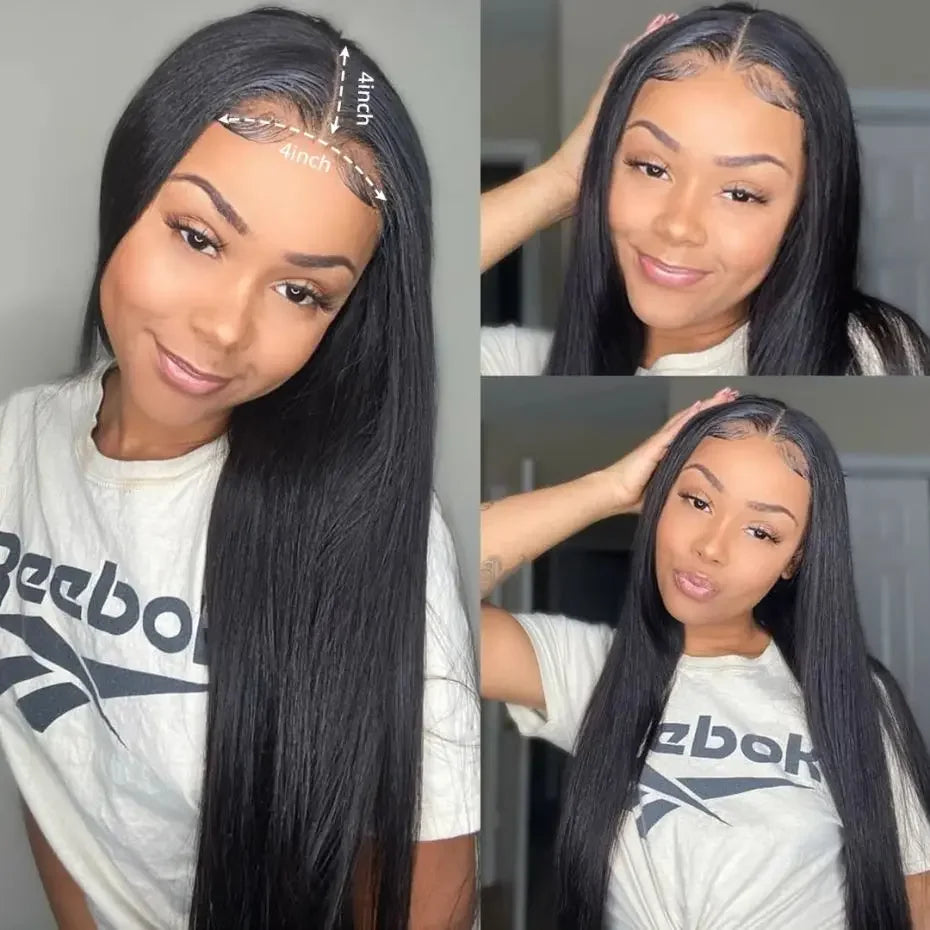 40" Bone Straight Glueless HD Lace Front Wig (13x6) | 100% Remy Brazilian Human Hair | Pre-Cut No-Glue