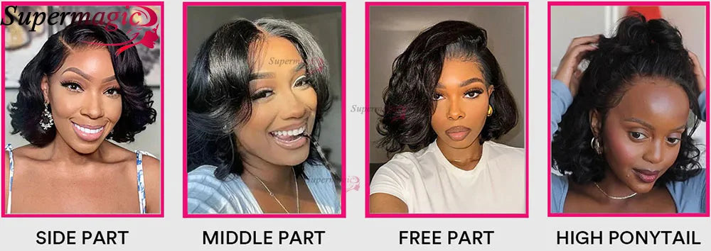 13x4 Frontal Wig – Trendy Layered Highlight Piano Color Human Hair Bob Wig for Women